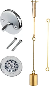 Tub Drain Linkage Assembly with Trip Lever and Strainer Done Cove, Fit for Trip - Picture 1 of 12