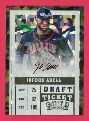 Jo Adell RC Auto /23 Cracked Ice 2017 Panini Contenders Draft Picks #35 Rookie - Image 1 of 2