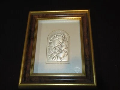 Sterling Silver Art by LEADER ARGENTI Made in Italy MADONNA with BABY JESUS 925 - Immagine 1 di 4