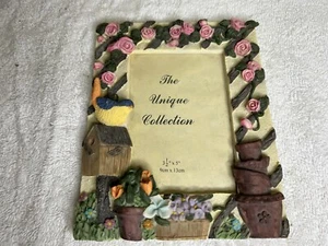 Frühling Vogel Vogelhaus Rosen Thema Bild Fotorahmen Resin 3D - Bild 1 von 9