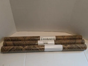 Vintage Retired Thibaut Caballerro Damask (3) Double Rolls #T-8172 *NEW* - Picture 1 of 5