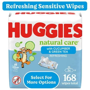 Huggies Natural Care Refreshing Baby Wipes, Scented, 3 Pack, 168 Total Ct (Selec - Picture 1 of 3