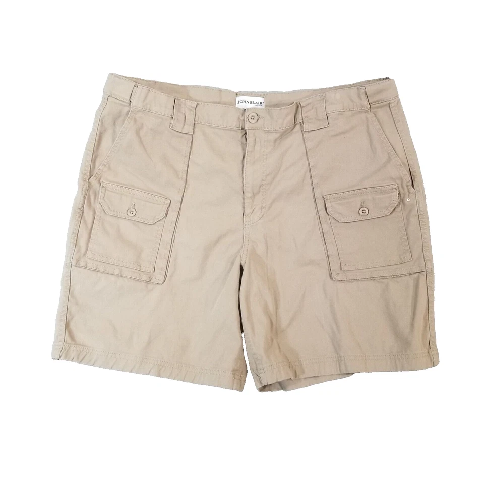 John Blair Carga Senderismo Pantalones Cortos Hombre 44x8 Beige Confort Cintura Elástico Exterior Foto 1 de 4