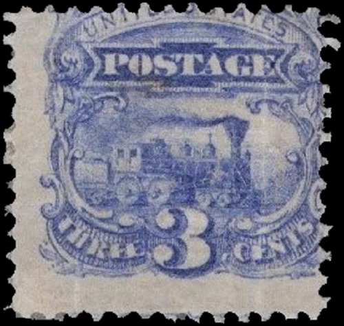 SAVOYSTAMPS USA Scott # 114 1869 F OG MH 3c Ultra Locomotive CV-$ 225 - Image 1 of 1