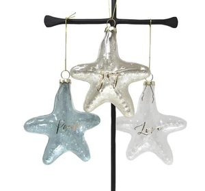 Adorno costero transparente estrella de mar arte vidrio amor paz alegría dorado 4 pulgadas brillante - Imagen 1 de 33