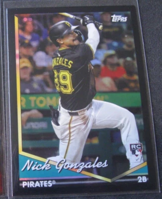 NICK GONZALES 2024 Topps Archives Black Border FOIL #227 PIRATES RC - Image 1 of 2