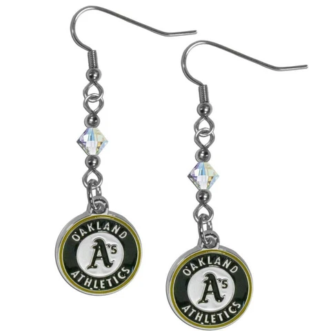 Oakland Athletics Fish Hook Jem Earrings [NEW] MLB Ear Ring Jewelry Enamel Cover