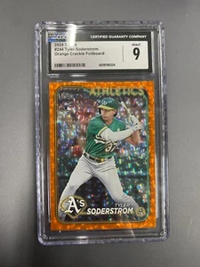 TYLER SODERSTROM 2024 TOPPS S1 #244 ORANGE CRACKLE FOILBOARD /299 CGC 9 (RC) - Picture 1 of 2