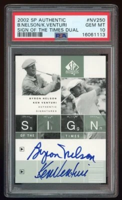 2002 Upper Deck SP Authentic Byron Nelson / Ken Venturi SOTT PSA 10 GEM MINT - Image 1 of 2