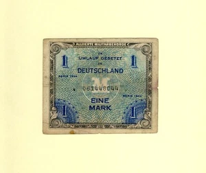 GERMANY, DEUTSCHLAND 1 EINE MARK 1944 P-192a F++ RARE ALLIED OCCUPATION - WWII - Picture 1 of 2