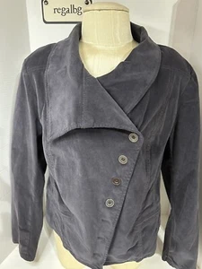 LANE BRYANT Womens Dark Gray Jacket Asymmetrical Button Plus Sz 20 Long Sleeve - Picture 1 of 11