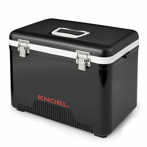 ENGEL 13 Quart 18 Can Leak Proof Odor Resistant Insulated Cooler Drybox, Black