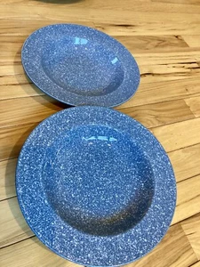 Set Of 2 MIKASA ULTRASTONE COUNTRY BLUE Rimmed SOUP BOWLS - Picture 1 of 9