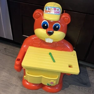 Vintage 1970s Zoodle Land Orange Beaver Work Bench Kusan Toys No Accessories - Picture 1 of 9