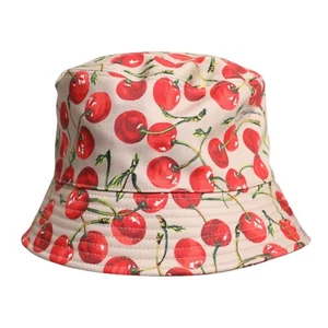 DOLCE & GABBANA Hat Beige Cotton Printed Wide Brim Bucket Capello 59 / L 600usd - Picture 1 of 8