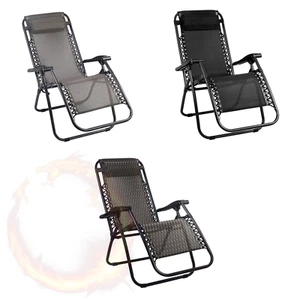 Gardeon Zero Gravity Recliner Chairs Outdoor Sun Lounge Beach Chair Camping - Picture 1 of 31