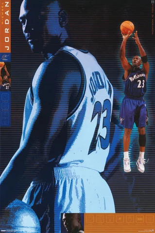 POSTER :NBA :MICHAEL JORDAN - WHITE UN I- WIZARDS - FREE SHIP!  #3112   LW20 D Cover
