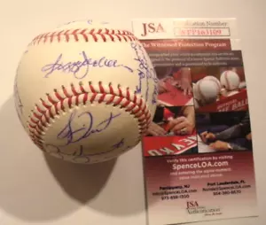 REGGIE JACKSON 1978 EQUIPO DE LOS YANKEES DE NUEVA YORK FIRMADO 21 SIGS JSA/COA béisbol firmado - Imagen 1 de 7