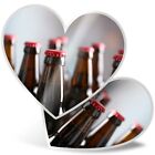 2 x Heart Stickers 10 cm - Beer Bottles Pub Bar Bistro  #16101