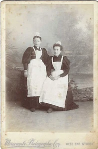 Early Cabinet Card with Two Maids, Morecambe - Picture 1 of 2