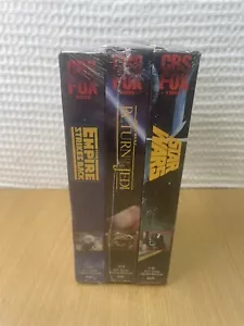 Vintage Star Wars Trilogy VHS 1990 CBS FOX Release 3 Tapes Sealed NO Outer Box - Imagen 1 de 8