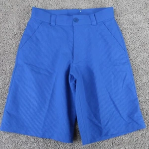 Under Armour Shorts Men 28 Blue Striped HeatGear Performance Stretch Long Inseam - Picture 1 of 8