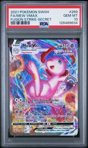2021 Pokemon Schwert & Schild Fusion Strike Secret #269 Full Art / Mew VMAX PSA 10 - Bild 1 von 3