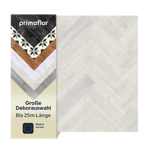 PVC CV-Bodenbelag TURIN Fischgrät Weiß Holz-Diele VinylbodenMeterware 2m Breite - Bild 1 von 18