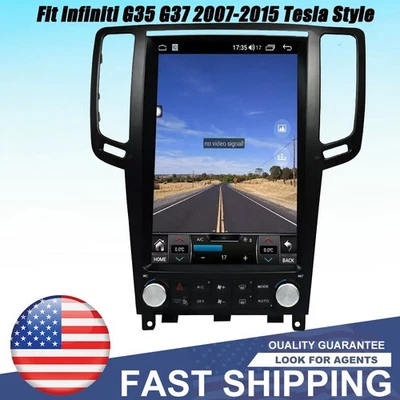 12.1 Android Screen Car Gps Radio Fit Infiniti G35 G37 Tesla Style 2007-2015 — 第 1/4 张图片
