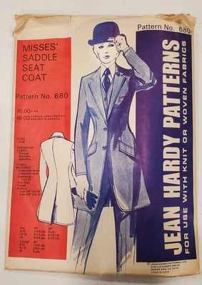 Abrigo de asiento Misses Saddle Jean patrón resistente 680 cuello con muescas sin cortar tallas 6-18 Foto 1 de 3