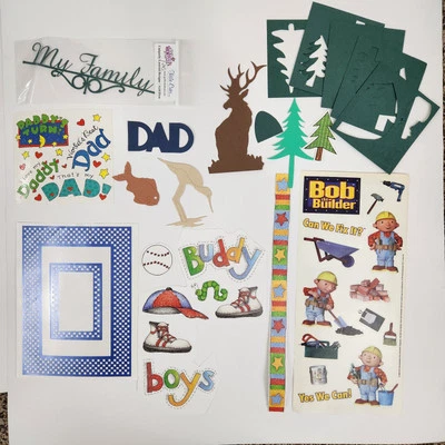 ТВОРЧЕСКИЕ ВОСПОМИНАНИЯ Наклейки It's A Baby Boy Dad Brother Bob the Builder Die Cuts - Изображение 1 из 4