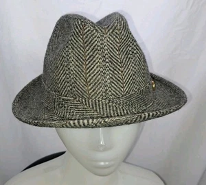 Men's Vintage Park Royals Gray Tweed Fedora Hat/ Size 6 3/4 - Picture 1 of 6