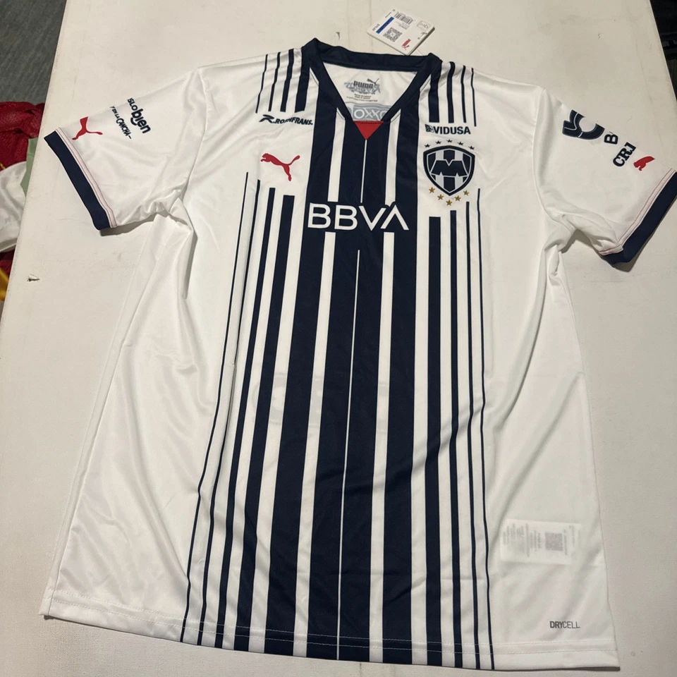 Puma 22/23 Monterrey Rayados Home Soccer Jersey White/Blue 763362 Youth XL
