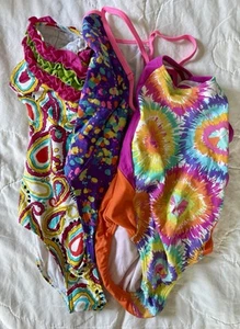 EUC GIRLS Sz 8 and 10 3 Piece Set of Swimsuits - Picture 1 of 5