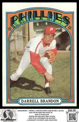 1972 Topps #283 Darrell Brandon Philadelphia Phillies 72TB - Image 1 of 2