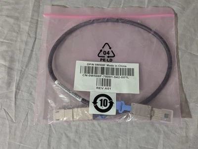 Dell – 0W508F – 0.6M SFF-8088 to SFF-8088 SAS Cable – PowerVault MD1200 - Image 1 of 4