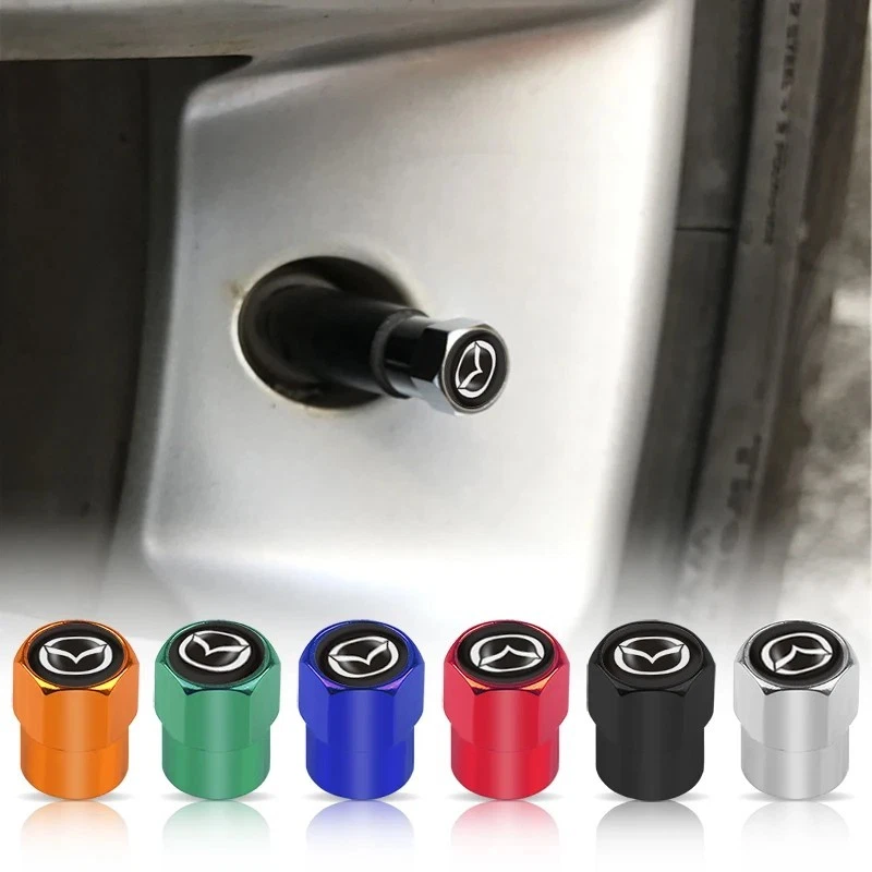 Tapas de válvula de neumático de coche 4 piezas para Mazda 2 3 5 6 Axela Atenza CX-3 CX-5 Foto 1 de 4