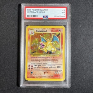 1999 Pokemon Charizard 4/102 Holo Base Set Unlimited PSA 3 Very Good - Picture 1 of 8