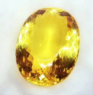 Yellow Citrine Loose Gemstone 240+ Ct Certified Transparent Oval Cut A+Gems A781 - Image 1 of 4