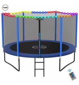 Trampoline for 2-3 Kids 8FT 10FT Trampoline for Adults with Enclosure Net 800LBS - Picture 1 of 10