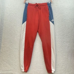 Nike Sweatpants Mens Medium Red Blue Colorblock Joggers Logo Y2K Streetwear - Picture 1 of 12
