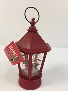 Lighted Winter Cardinal Glitter Water Lantern Musical Globe Christmas Holiday - Picture 1 of 9