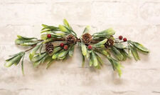 New Christmas Sparkle MISTLETOE RED BERRY PINECONE SWAG Wreath Arch Bough 15