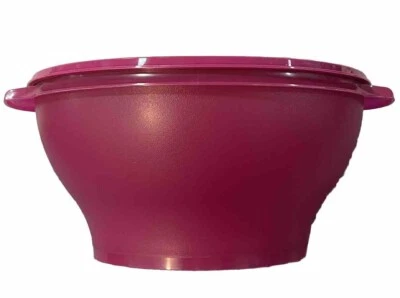 Tupperware Servalier Bowl Serving Mixing 17.25 Cup Dark PINK Radish Purple - Image 1 of 4