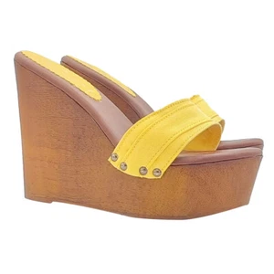 Zeppa gialla sandali scarpe donna con tacco 13 - Made in Italy - KZ3101 GIALLO - Imagen 1 de 6