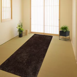 Eco-Friendly Hand Tufted Shag Polyester Runner Rug Solid Silver White BBH - Picture 1 of 5