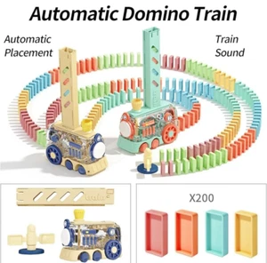 Domino Train Toy Automatic Laying Lights Sound Building Blocks *YELLOW (T125) - Picture 1 of 11