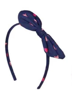 NWT GYMBOREE *WOODLAND WONDER* NAVY FABRIC BOW HEADBAND WITH FOX DETAIL - Picture 1 of 1