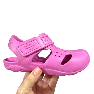 Skechers Toddler Girls Foamies Sandals Size 11 Pink Lightweight Machine Washable - Picture 1 of 20