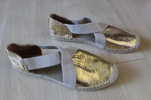 Tory Burch "Catalina" Espadrille-Flats Glitzer Gold Größe 8 - Bild 1 von 6